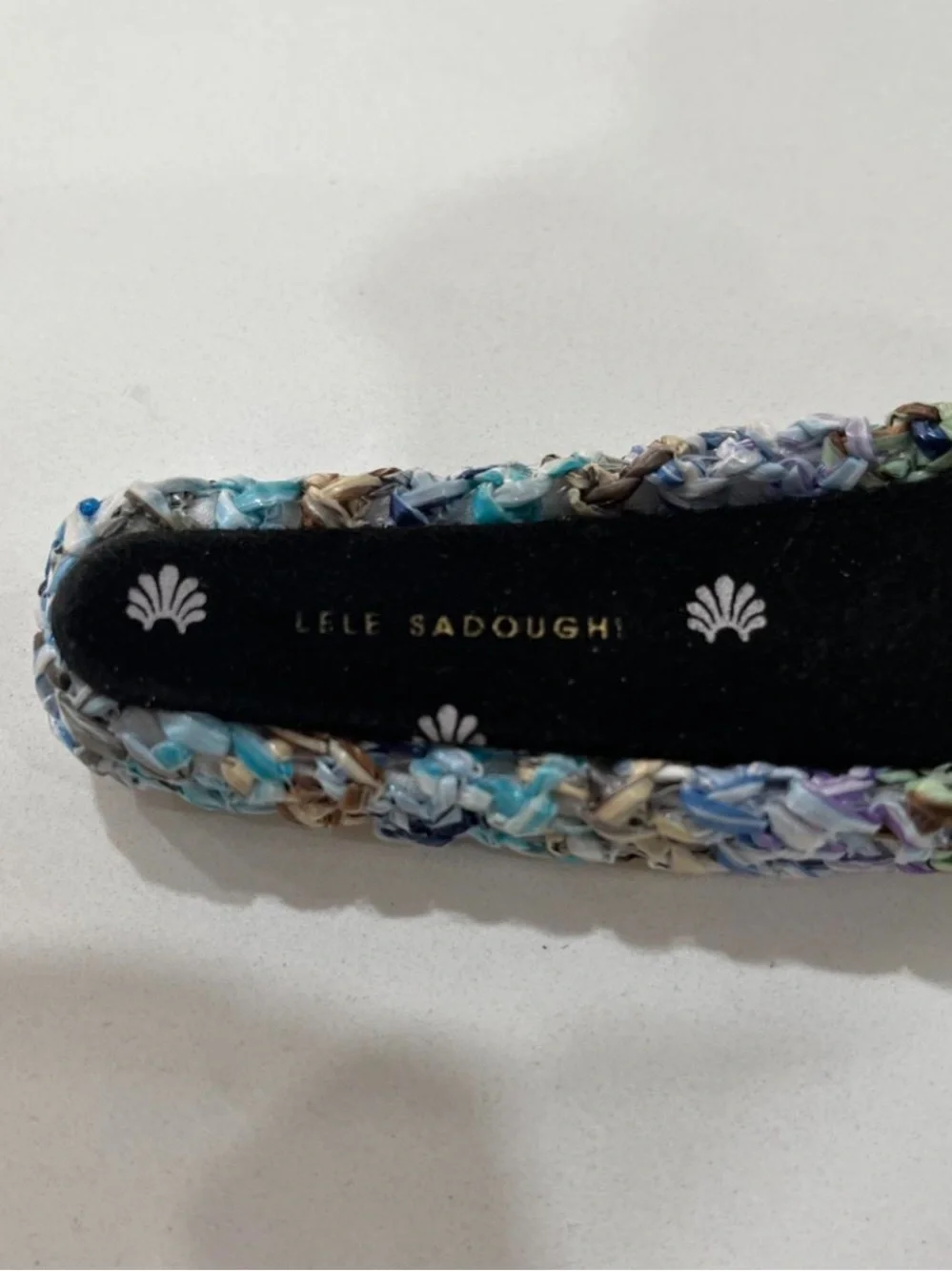 Lele Sadoughi Multicolor Knit Headband - Blue, Purple, Cream, Tan